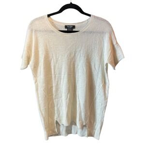 Lord & Taylor‎ Cashmere Sweater Short Sleeve Cream Women's Size M